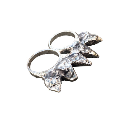 Armament Collection - Silver Durian 2 Finger Ring