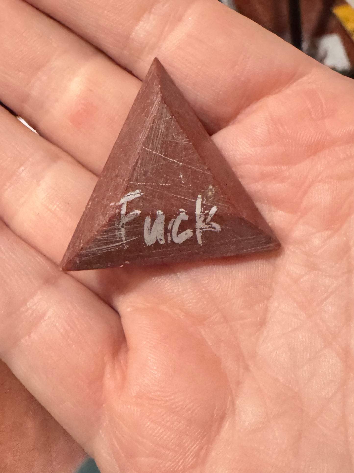 F*cks to give - Triangular Bifrustum Red Soapstone