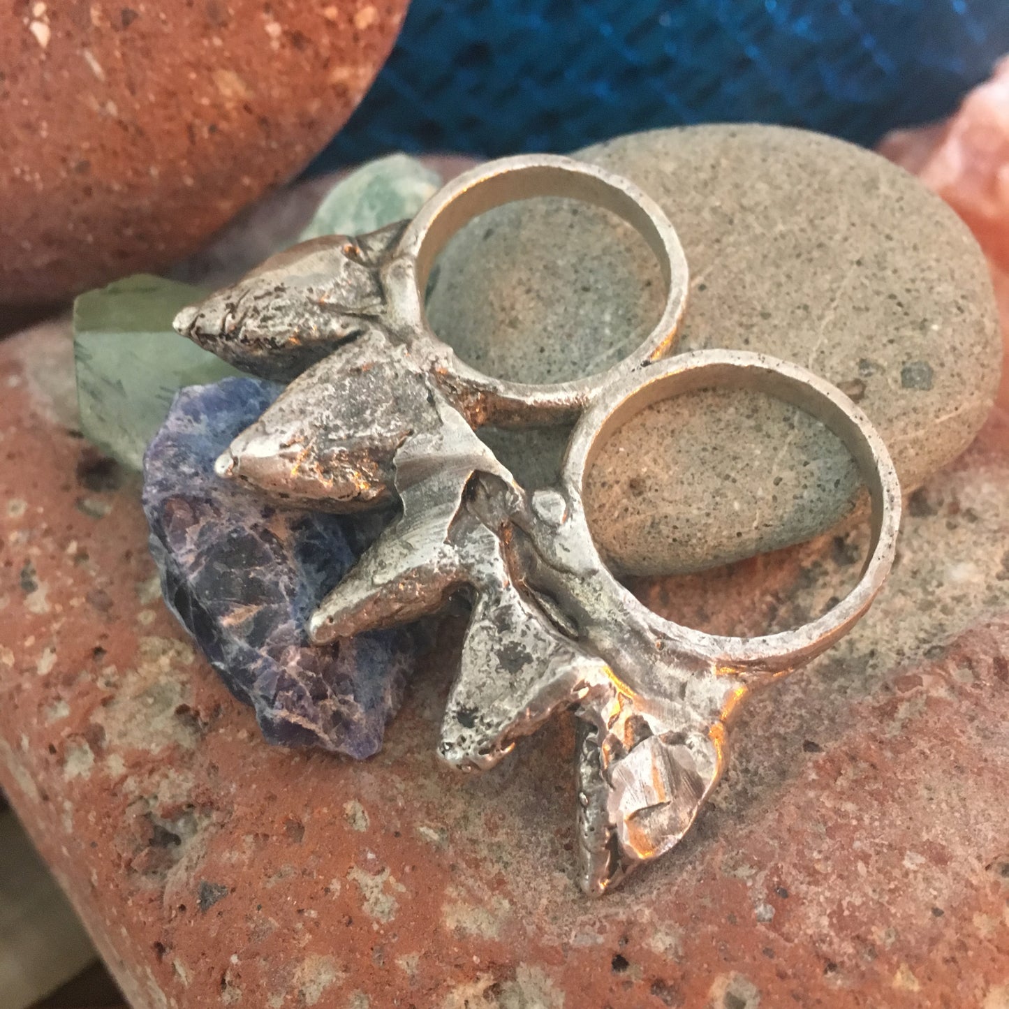 Armament Collection - Sterling Silver Durian 2 Finger Ring