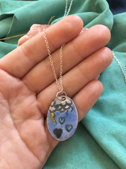 Love Storm Enamel Pendant