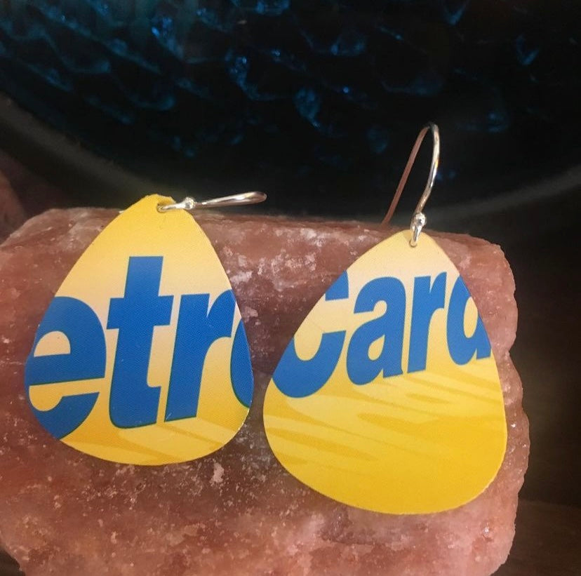 Metrocard Guitar Pick Earrings
