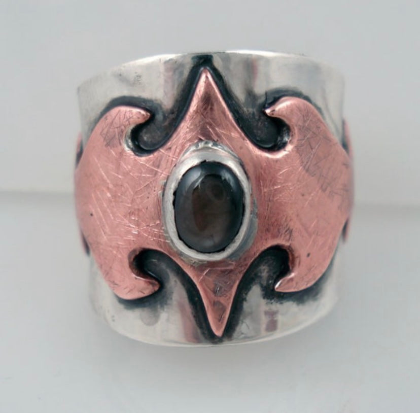 Black Star Sapphire Superhero Ring