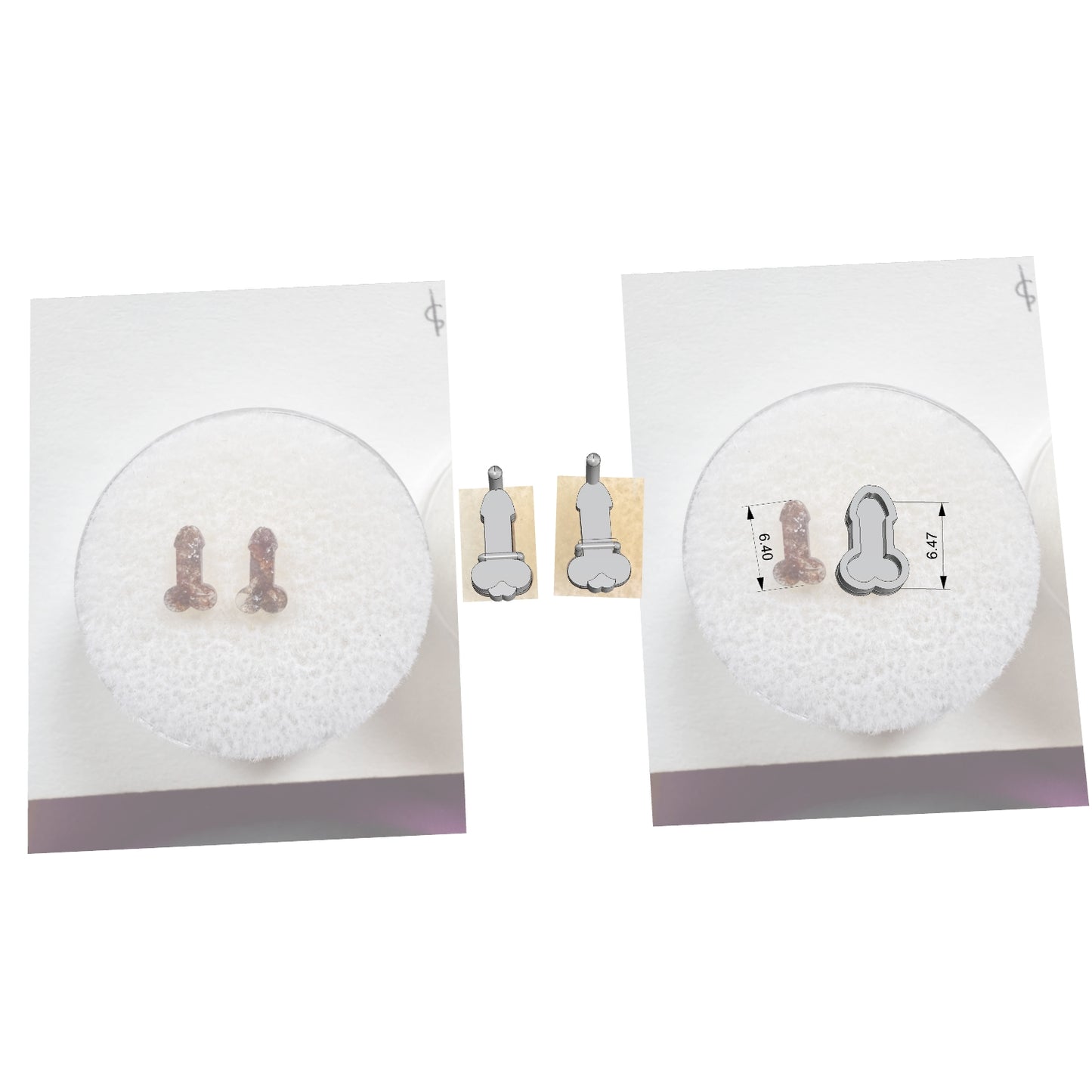 This C*ck's a stud! Custom black natural diamond D*ck studs in prong or bezel with C*ck ring (Copy)