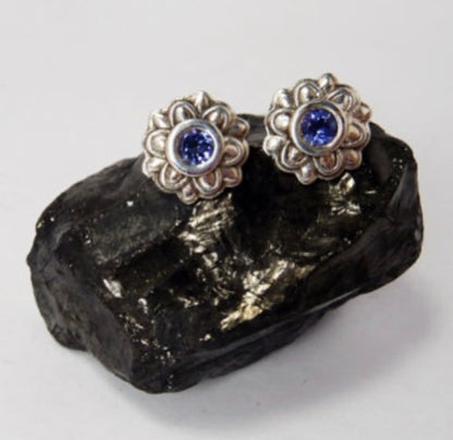 Victoria Collection - Sterling Silver Tanzanite Studs