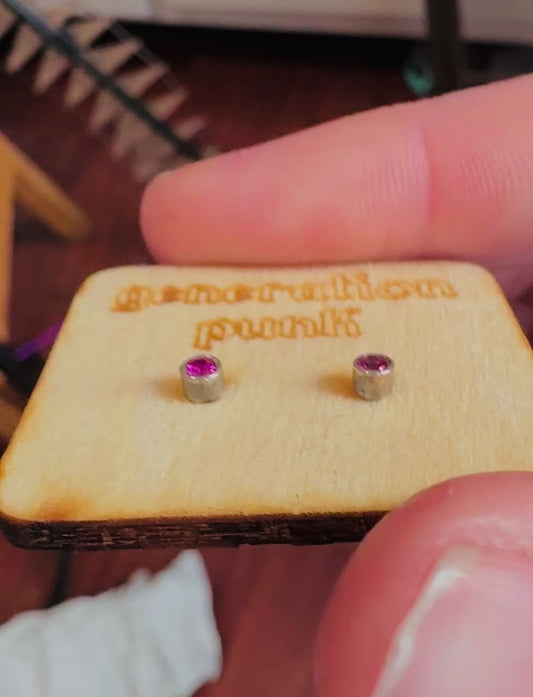 Pink Sapphire Studs