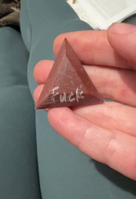 F*cks to give - Triangular Bifrustum Red Soapstone